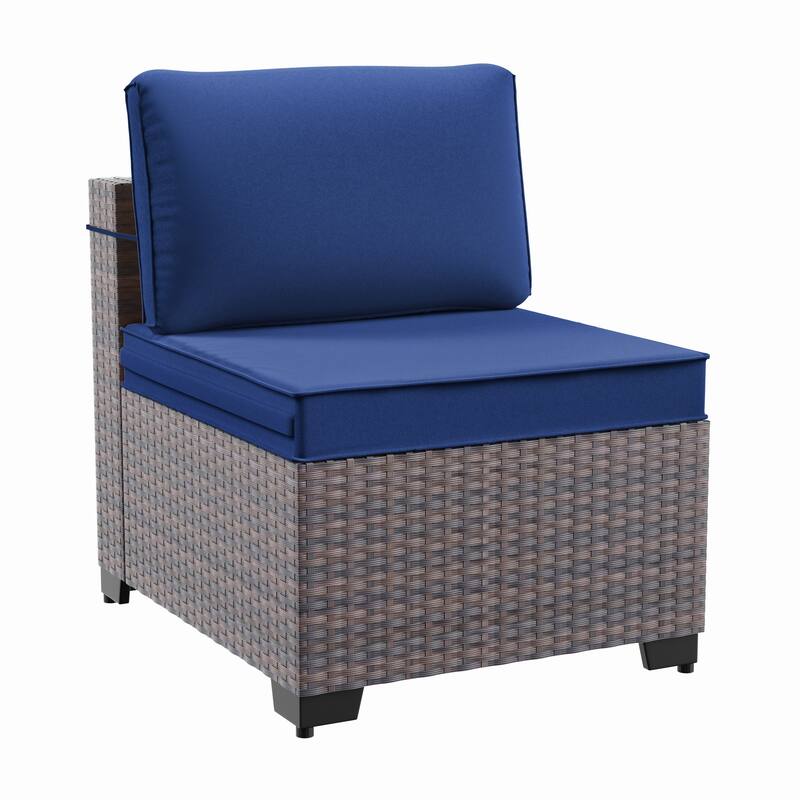 7-Piece Patio Furniture Set, Wicker Outdoor Seatings Conversation Sofa with Side Table - 7-Pieces