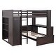 preview thumbnail 3 of 17, Full Size Loft Bed with a Twin-size Stand-alone Bed, Shelves,Desk,and Wardrobe