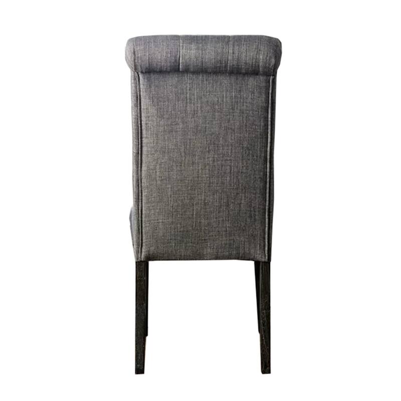 Set of 2 Padded Fabric Dining Chairs with Button Tufted Backs for Dining Room
