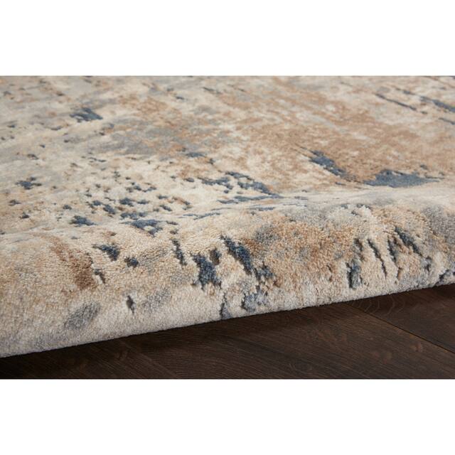 Nourison Concerto Modern Abstract Distressed Grey/Beige Area Rug