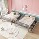 preview thumbnail 55 of 58, Rubber Wood Bunk Bed Frame with 2 Drawers,Convertible into 2 Beds