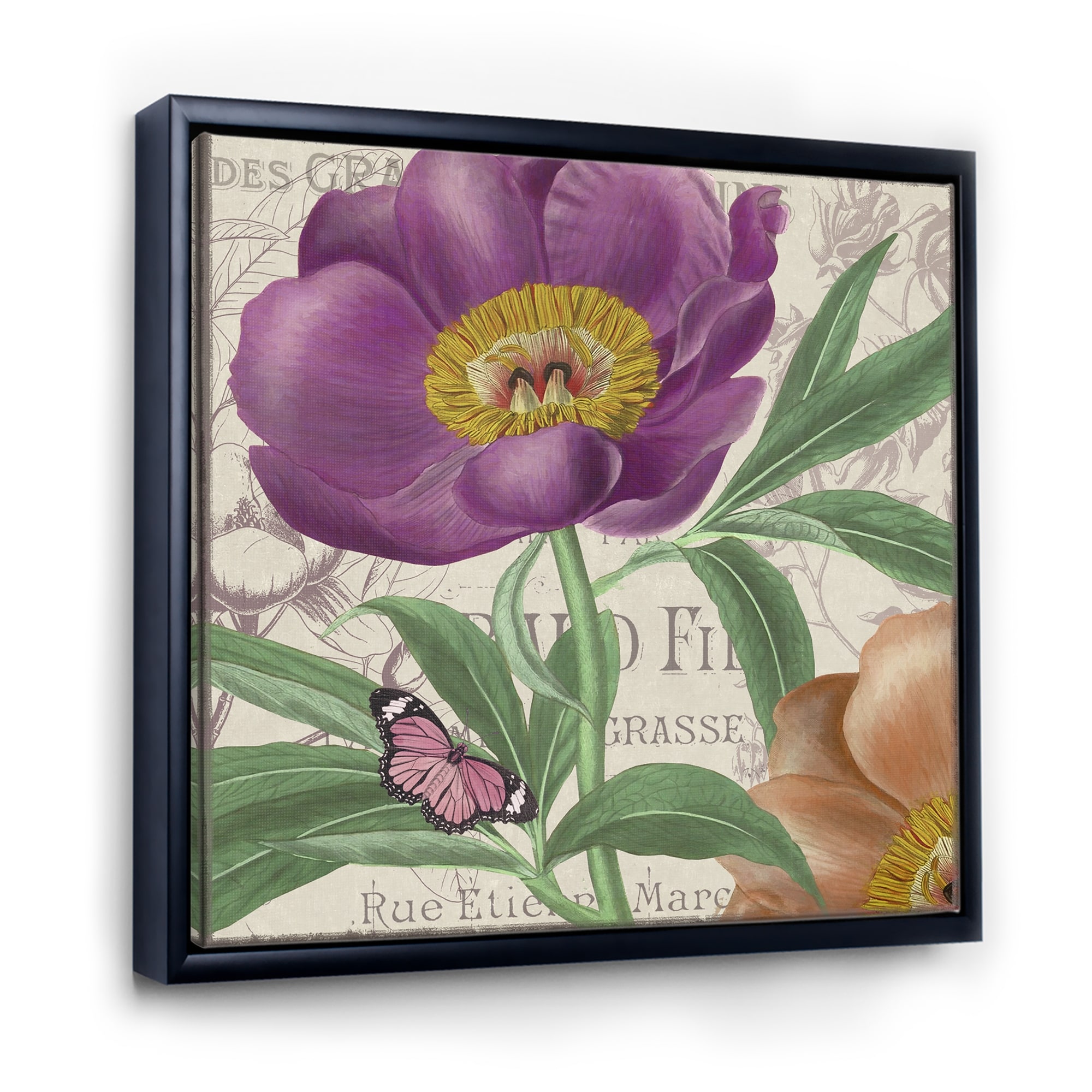 Designart 'Vintage Flowers IV' Cottage Gallery-wrapped Framed Canvas