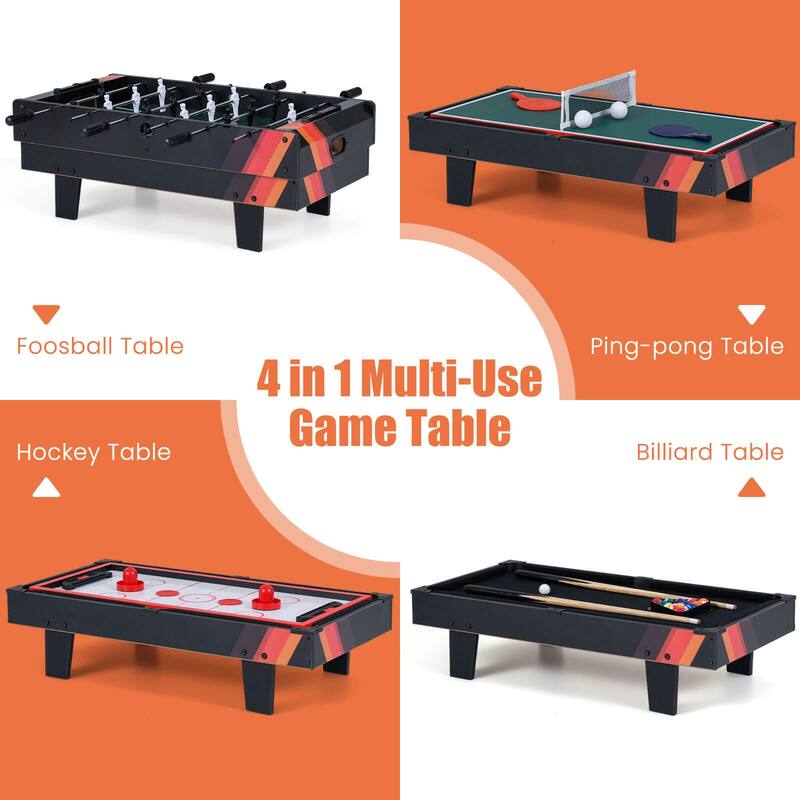 Costway 4 in 1 Multi Game Table with Stackable Tabletops of Billiards, - See Details