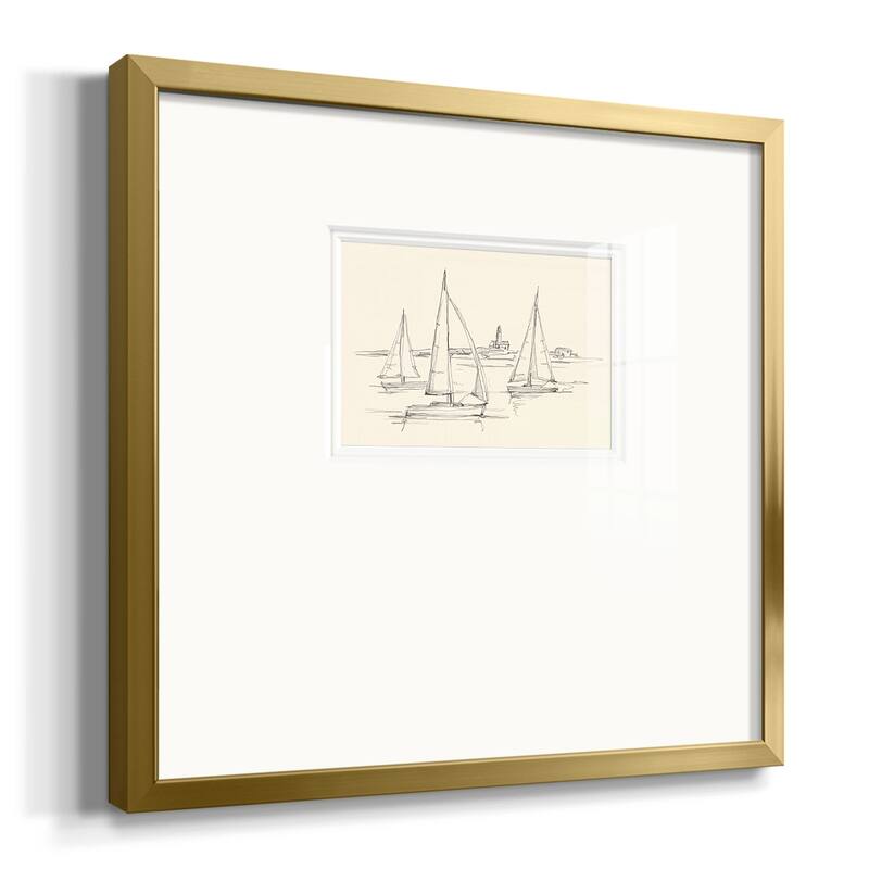 Coastal Contour Sketch IIPremium Framed Print