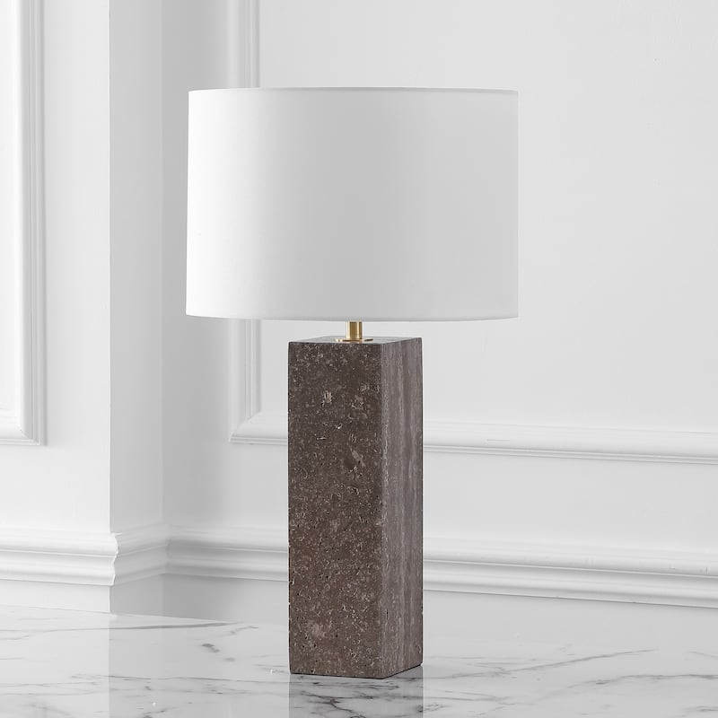 SAFAVIEH Couture Feliciano Travertine Table Lamp - 16"W x 16"D x 26"H