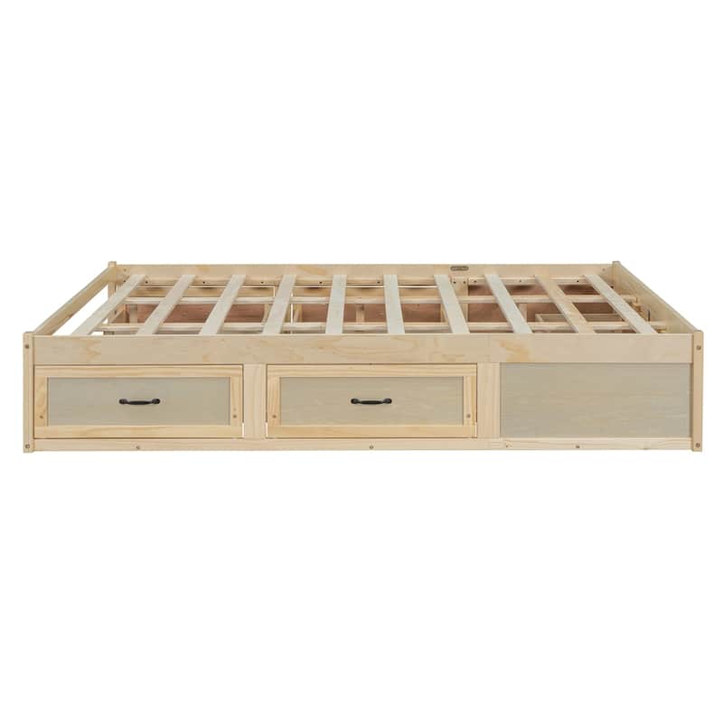 Queen Size Platform Bed with 6 Storage Drawers