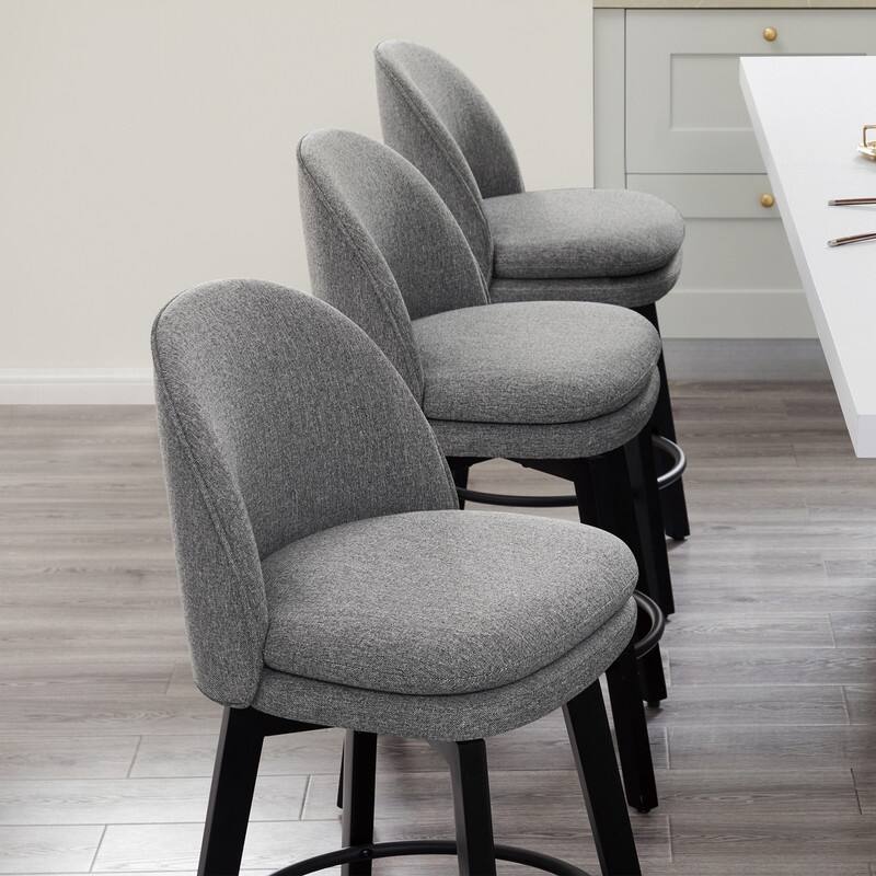 Spruce & Spring Madison Upholstered Swivel Counter Height Bar Stools
