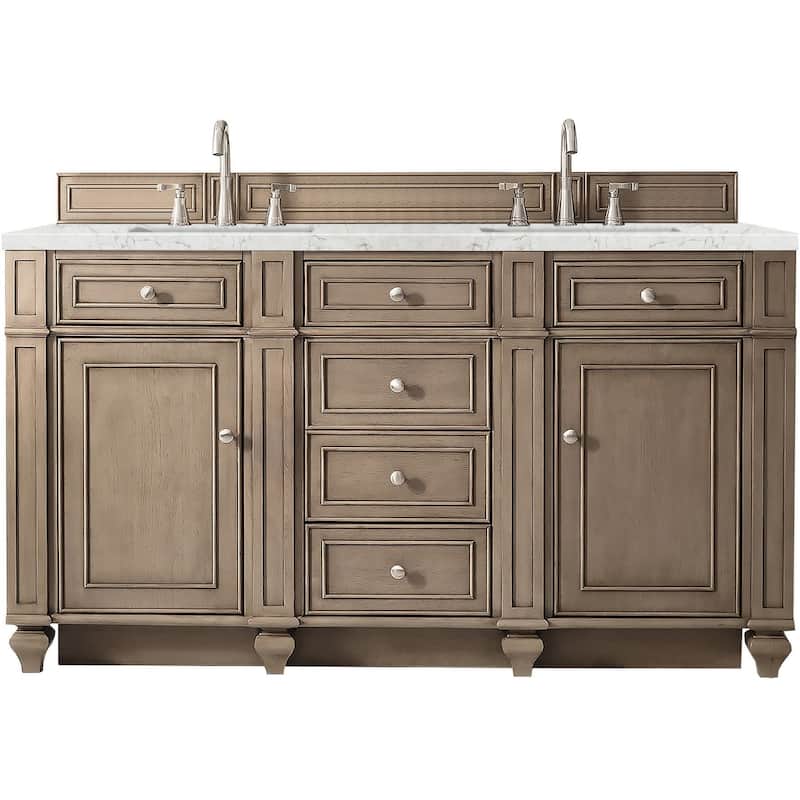 James Martin Vanities 157-V60D-FEJP Bristol 60" Free Standing Double - Whitewashed Walnut