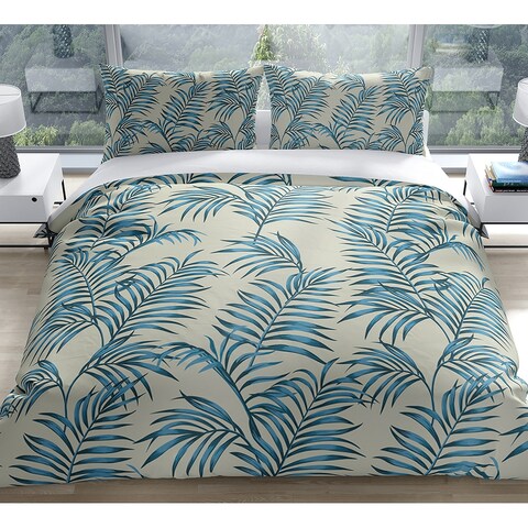 BLUE TROPICAL LEAVES Duvet Cover By Kavka Designs