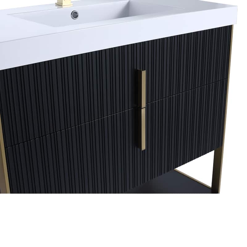 Fine Fixtures Serenity Modern Bathroom Vanity with White Gel Acrylic Top