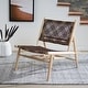 preview thumbnail 5 of 62, SAFAVIEH Bandelier Open Leather Weave Squared Accent Chair. - 26" W x 32" D x 31" H