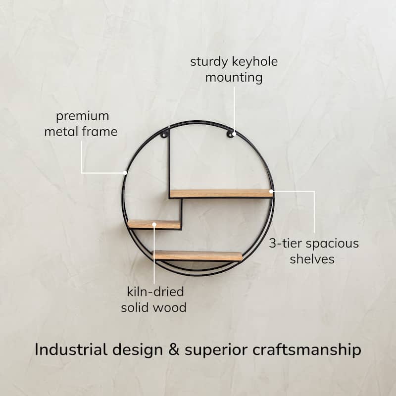 MH London Marly Round Floating Wall Shelf - 19.50 x 19.50 x 4.75