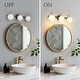 preview thumbnail 7 of 34, Aladari Modern Gold 3-Light Bathroom Vanity Lights Opal Glass Wall Sconces