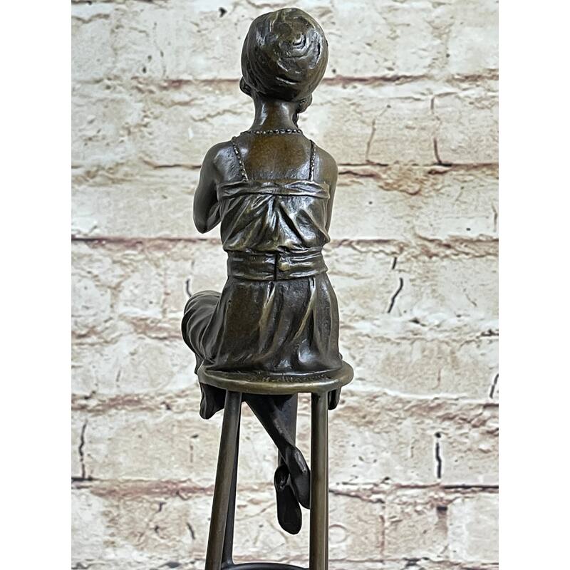 Art Deco Nouveau Vienna Bronze Gilded Age Woman Sitting Bronze Sculpture Figure