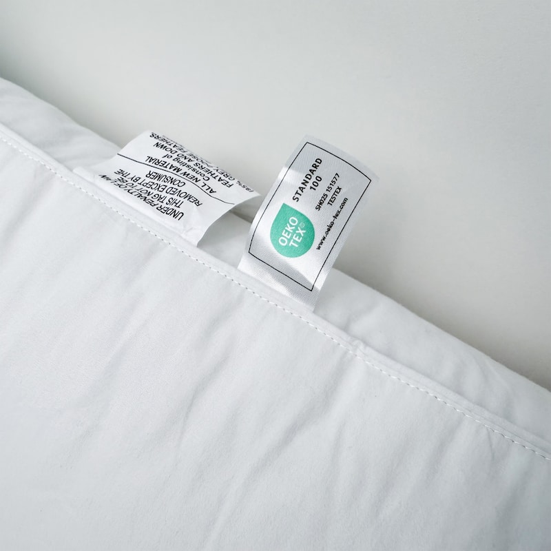 Set of 2 Premium Goose Feather Down Bed Pillows with 300TC Cotton Cover - White
