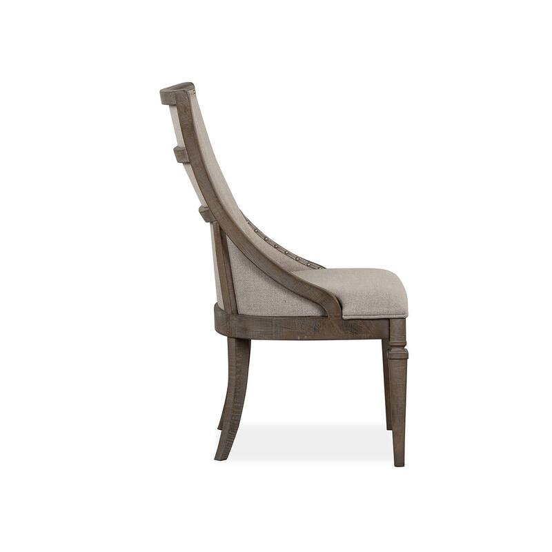 Magnussen Home Lancaster Dovetail Grey Upholstered Arm Chair Two Pack - 21.25''W x 27.13''D x 40''H