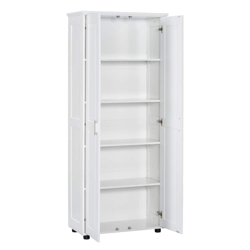 Double Door Wood Bathroom Moisture Proof Storage Cabinet w/ Shelves