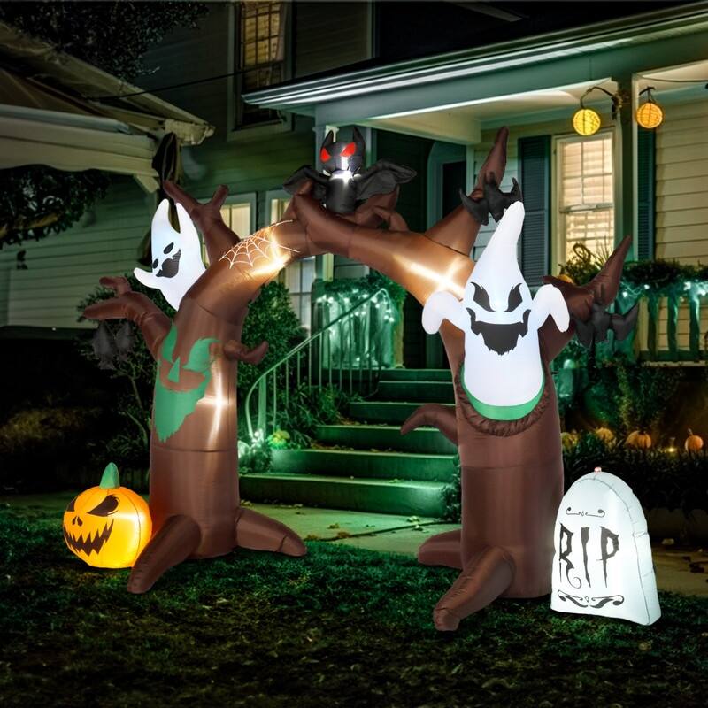 8FT Halloween Inflatables Scary Tree Outdoor Decorations