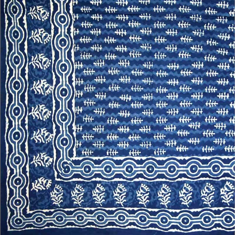 Cotton Hand Block Print Lavish Ornamental Tablecloth Rectangle