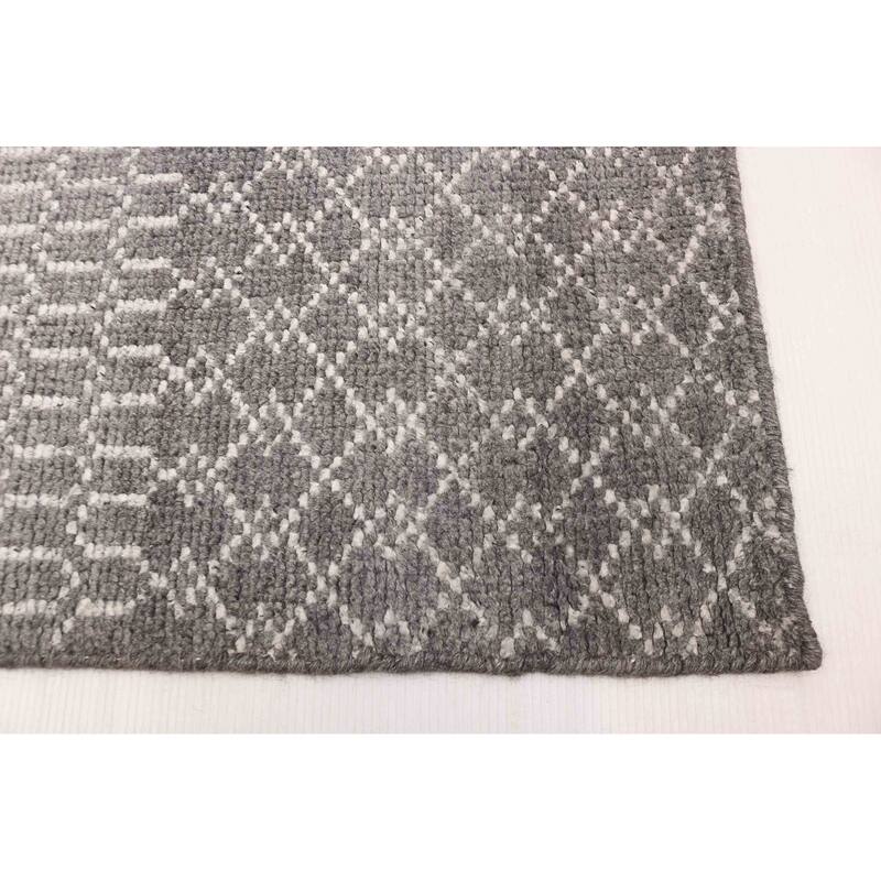 ECARPETGALLERY Hand-knotted Tangier Dark Grey Silk, Wool Rug - 5'3 x 7'7