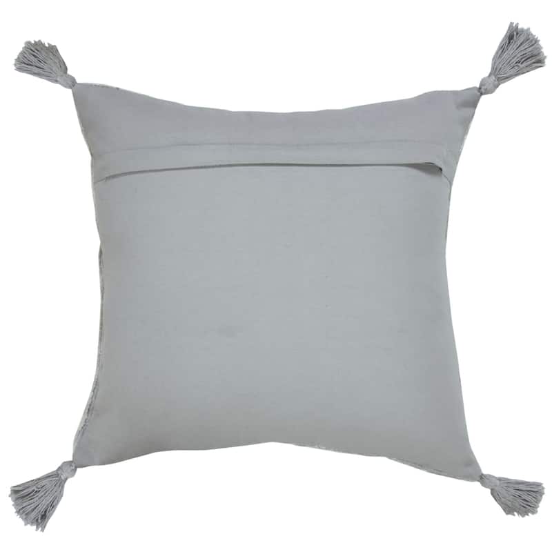 Sevita Silver Gray Traditional Textured Diamond Throw Pillow
