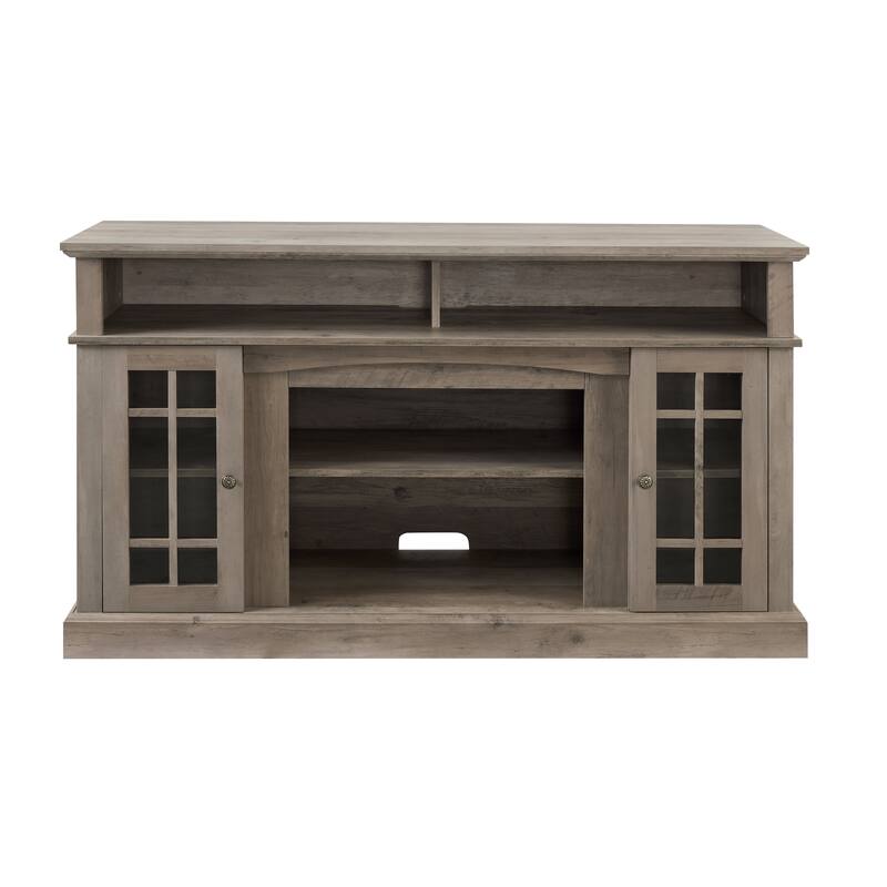Modern TV Stand Entertainment Console for TVs up to 65" with Ample Storage & Cable Management - 58" Wide, Gray Wash