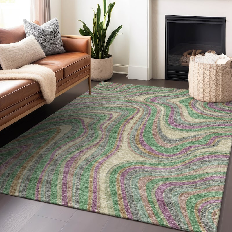 Premium Washable Super Soft Modern Waves Mayfield Rug
