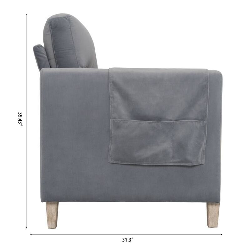 79.5"Solid Wood Three-Seater Sofa for Living Room