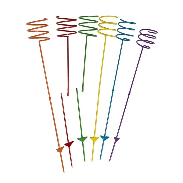 Sunnydaze Heavy Duty Multicolored Outdoor Drink Holder Stakes Set Of 6 Yard Garden Outdoor Living Patio Picnic Ware