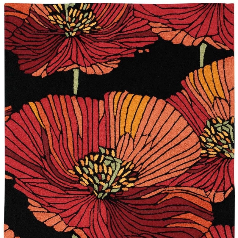 Gepig Floral Traditional Stain Resistant Area Rug By HomeRoots - 66' X '42' X '0.5