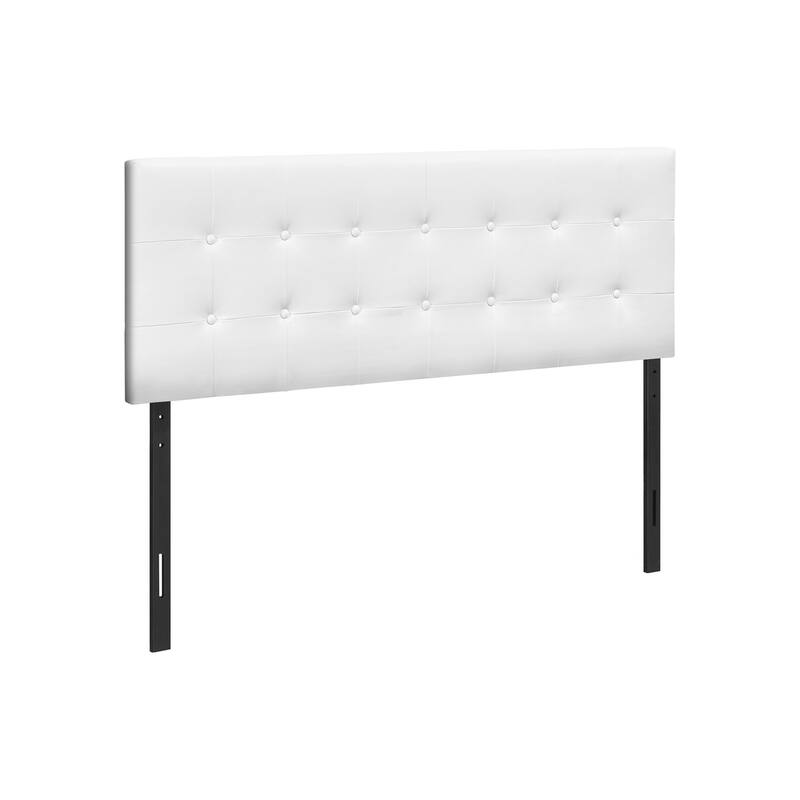 Bed, Headboard Only, Queen Size, Bedroom, Upholstered, White Leather Look, Transitional