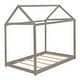 preview thumbnail 1 of 12, Twin Size Wooden House Bed, Durable Pine Wood & MDF Construction Grey