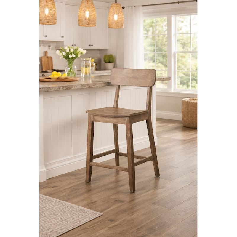 Rustic 24-inch Torino Wood Counter Stool