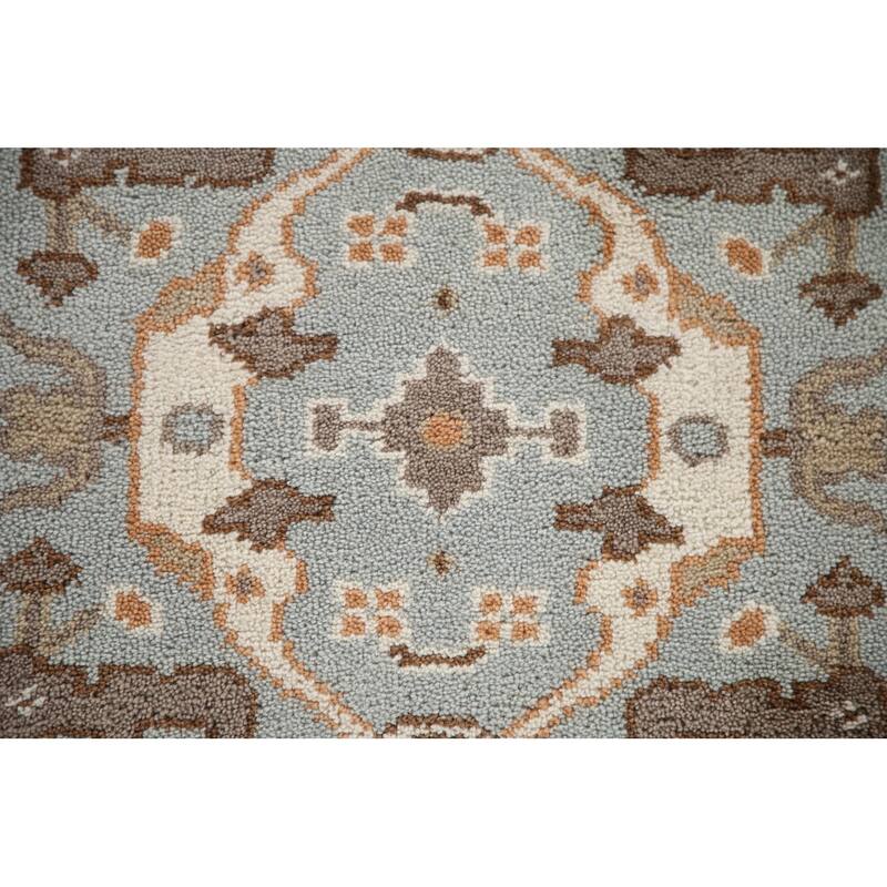 Floral Oushak Oriental Runner Rug Handmade Wool Carpet - 2'7"x 15'8"