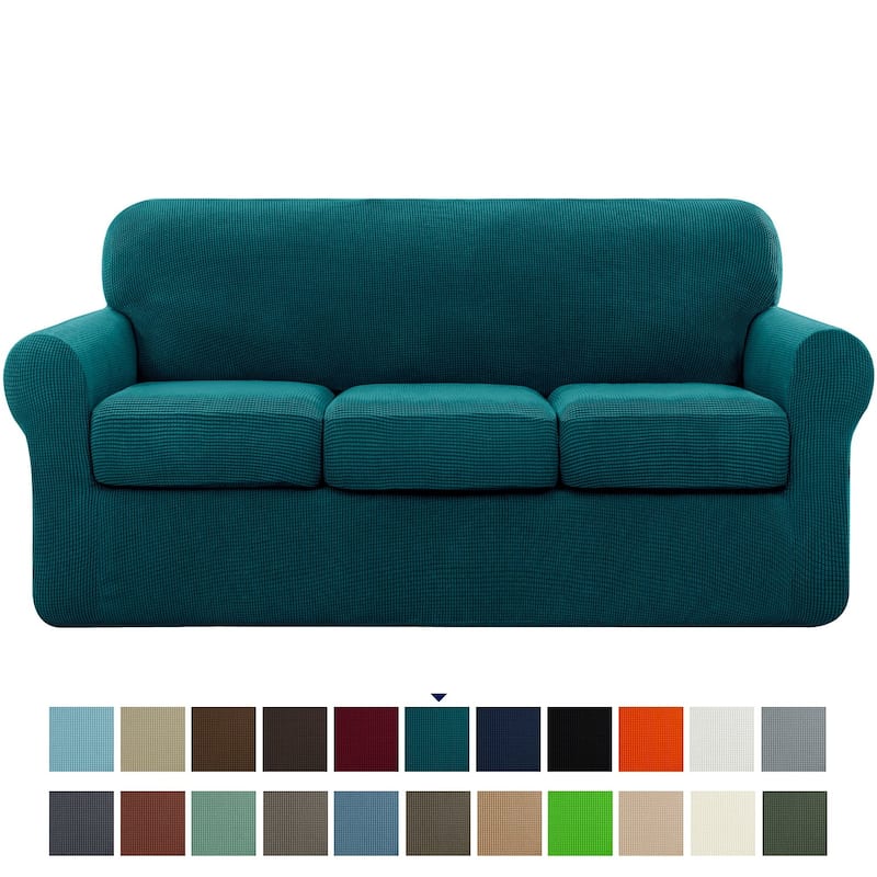 Subrtex Sofa Separate Cushion Soft Cover Slipcover Furniture Protector - Sofa - Blue