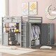 preview thumbnail 31 of 40, Full size Loft Bed with Drawers, Desk and Wardrobe, Space-saving, White
