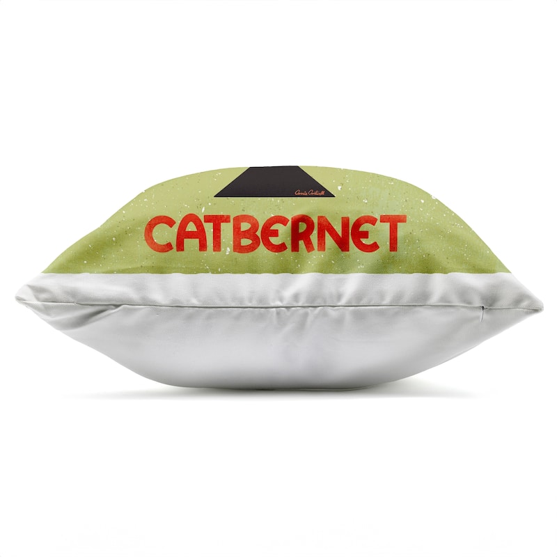 Stupell Catbernet Cat Wine Printed Outdoor Throw Pillow Design by Carrie Cantwell