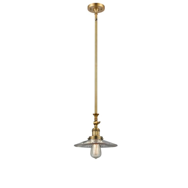 Innovations Lighting Halophane 9" Wide Adjustable Mini Pendant - Brushed Brass / Halophane