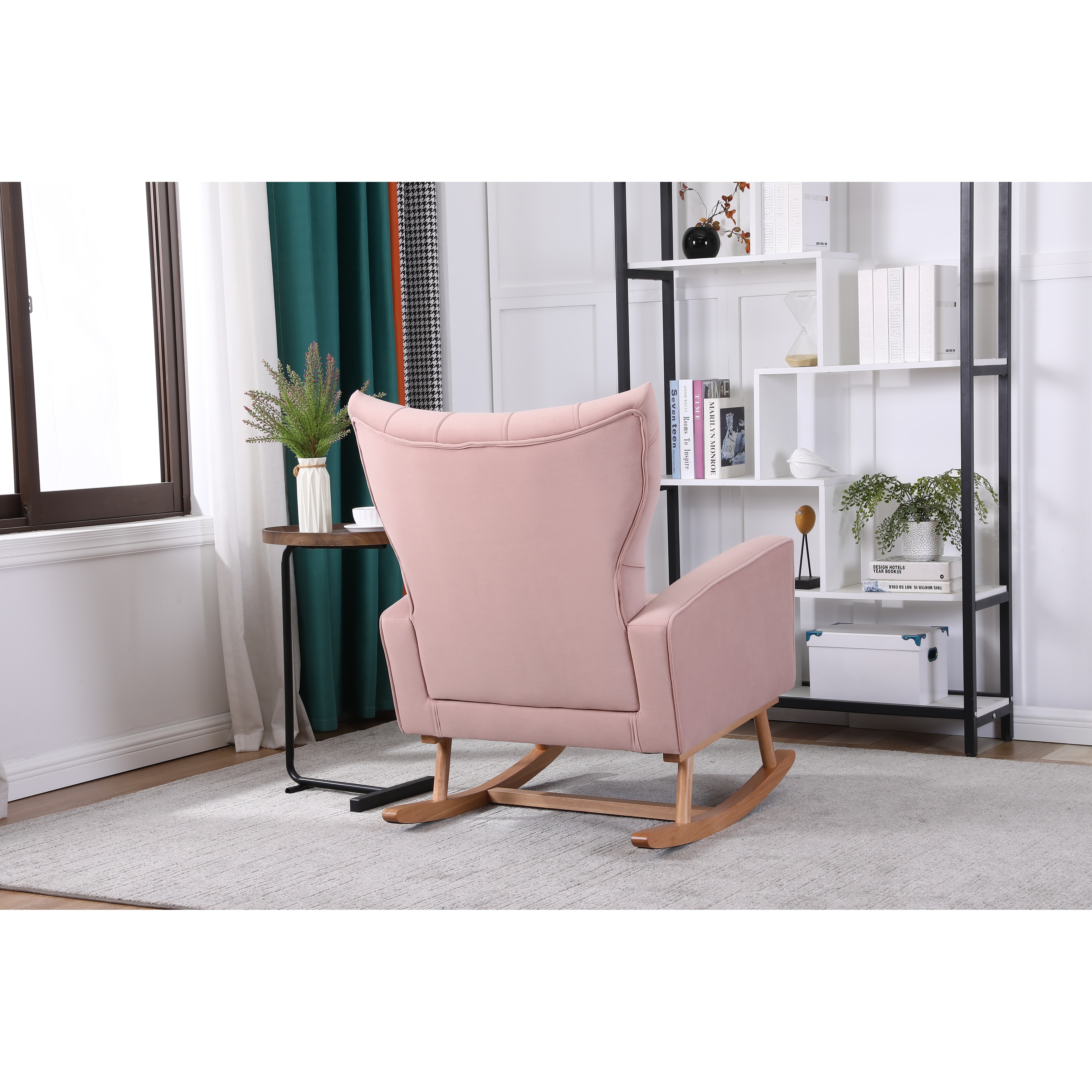 Blush pink outlet rocking chair