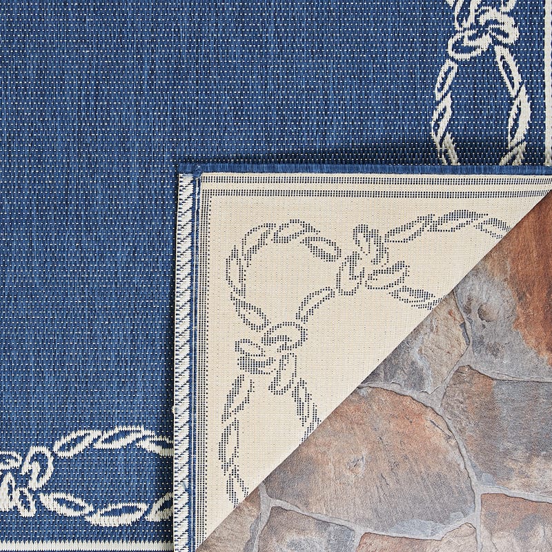 Dream Decor Rugs Pergola Link Blue Ivory Indoor Outdoor Area Rug