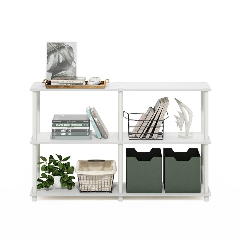 3 Tiers Wood Household Shelving Unit in White (47.2 in. W x 29.5 in. H x 11.6 in. D) - 47.2