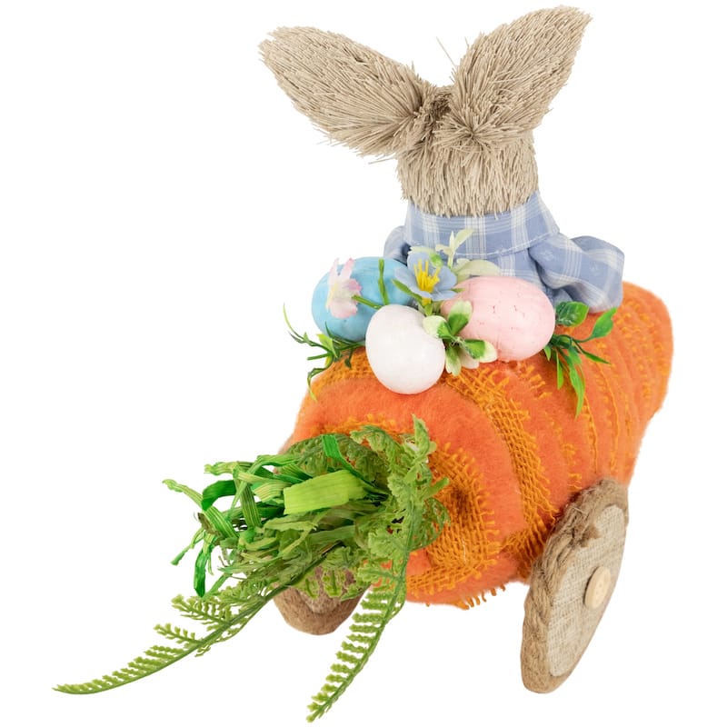 Boy Bunny with Carrot Car Easter Decoration - 13" - 8.5"