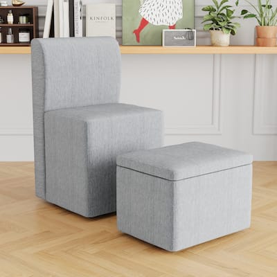 Dining Chair With Casters, Modern Rolling Dining Chair, Footstool With Wheels