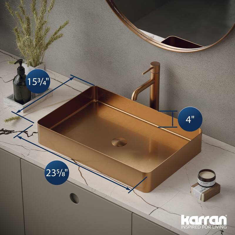 Karran Cinox Stainless Steel Rectangular Vessel Sink