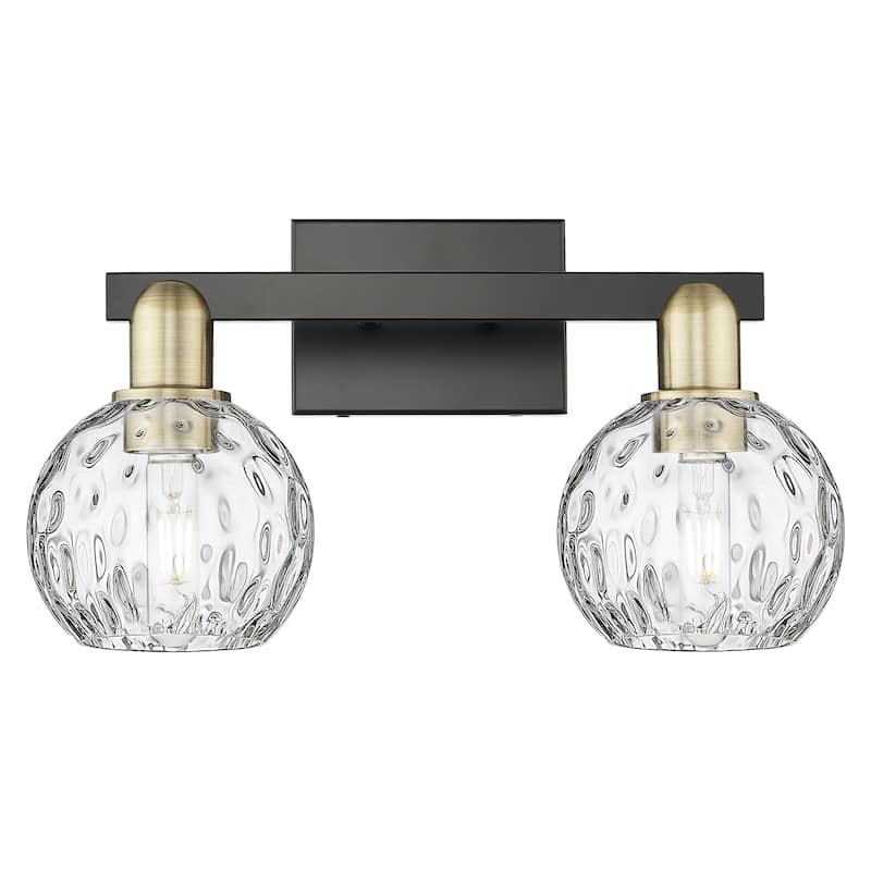 Innovations Lighting 716-2W-10-17 Athens Water Glass Vanity Athens - Black Antique Brass / Clear Water Glass