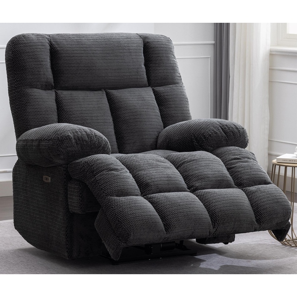 Power Oversized Recliner Big Man Power Recliners Chair Gray Extra Large Recliner for Living Room with USB Port 43 L 39 W 43 H On Sale Bed Bath Beyond 40538317