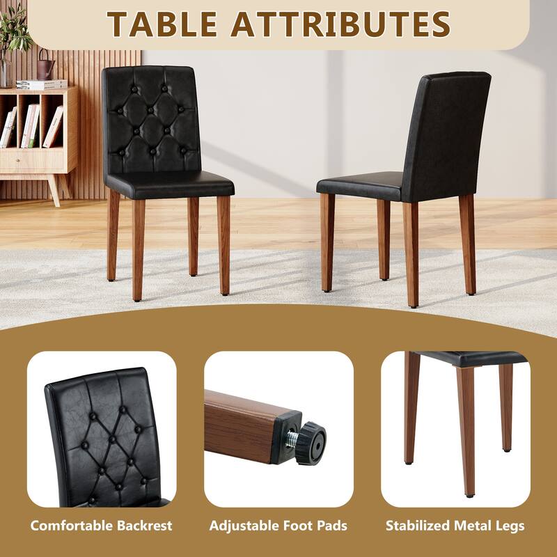 4-piece Technology Cloth Dining Chair: Ergonomically Designed with a Buckle Backrest,35 inches High, Metal Legs