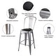preview thumbnail 8 of 25, High Back Metal Barstool with Black/Brown Leather Cushion-Set of 4