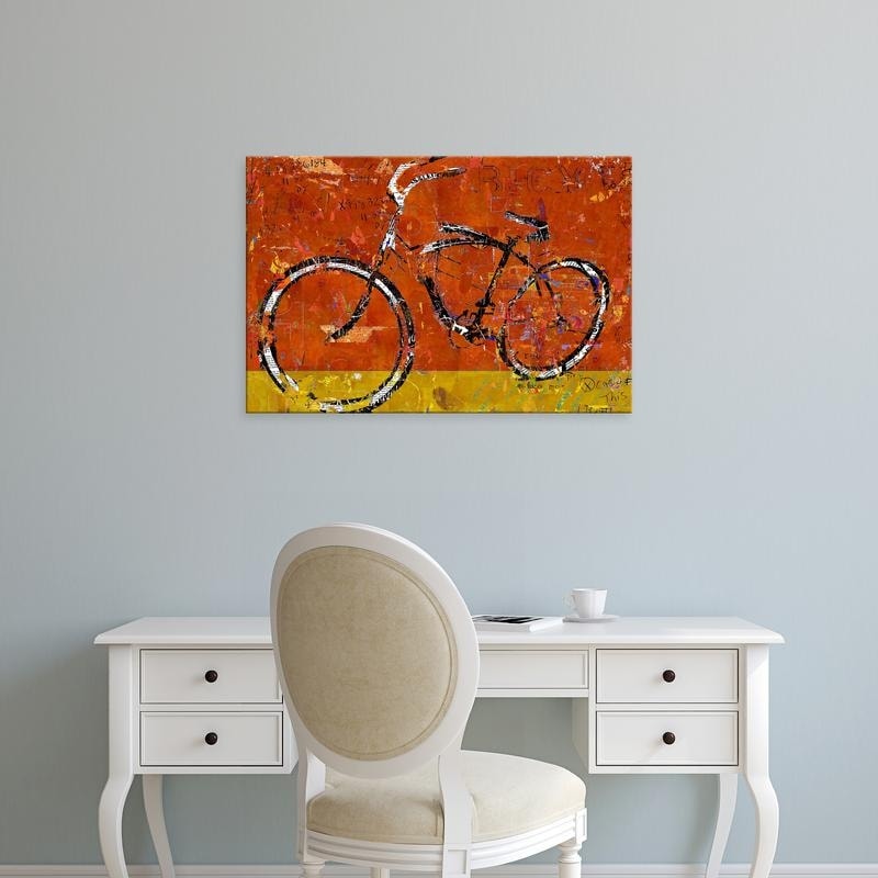 Easy Art Prints Daryl Thetford's 'Gold and Orange Bike' Premium Canvas Art