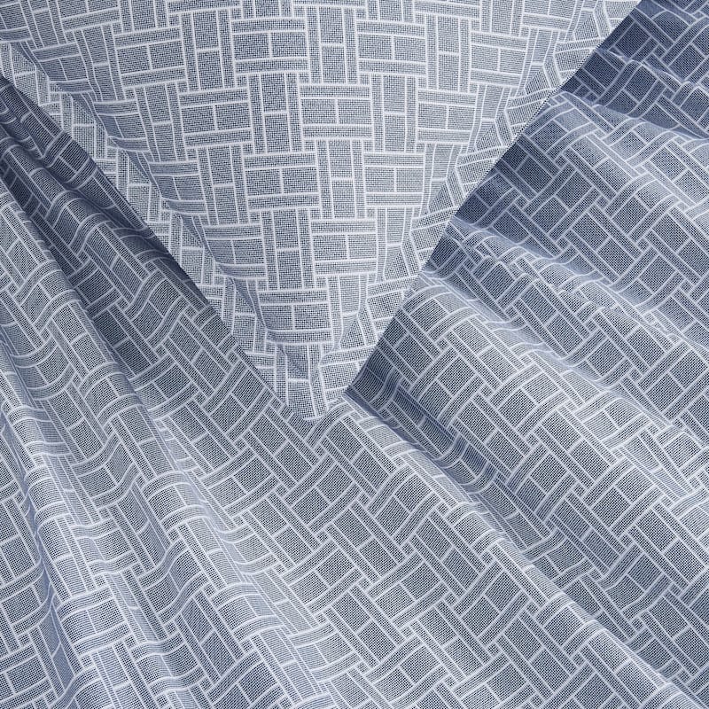 Tommy Hilfiger Trellis Flag Cotton Reversible Blue Comforter Set